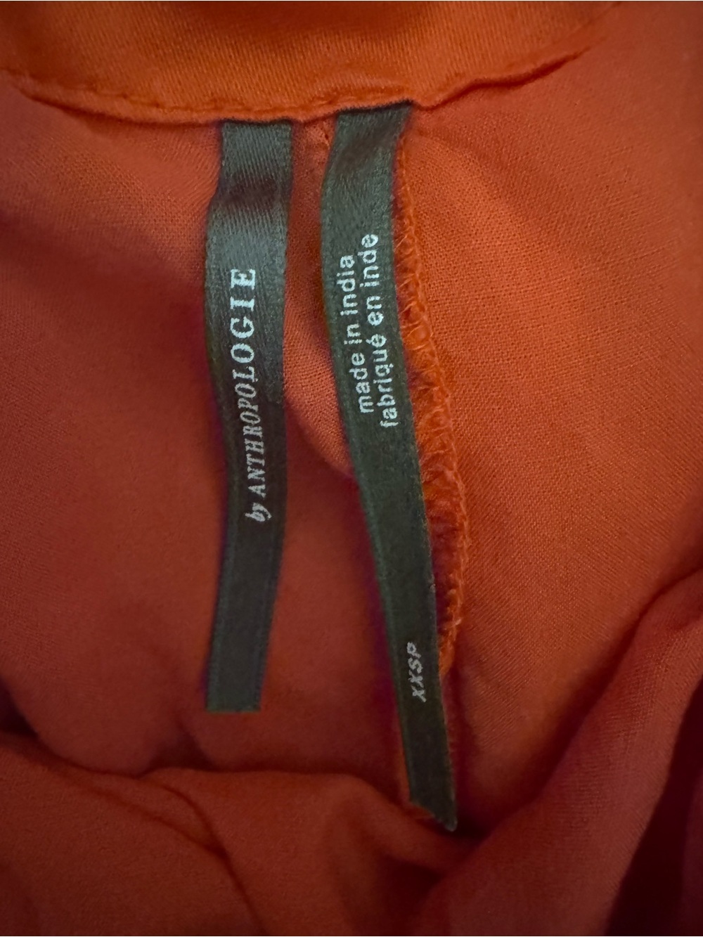 Anthropologie Orange Tiered High-Low Tie-Shoulder Dress - Picture 6 of 7